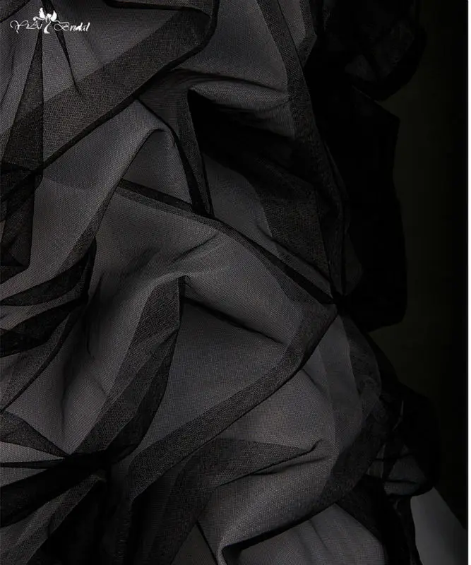 Белое и черное платье для свадьбы с коротким передом длинной спинкой RSW711|wedding dress