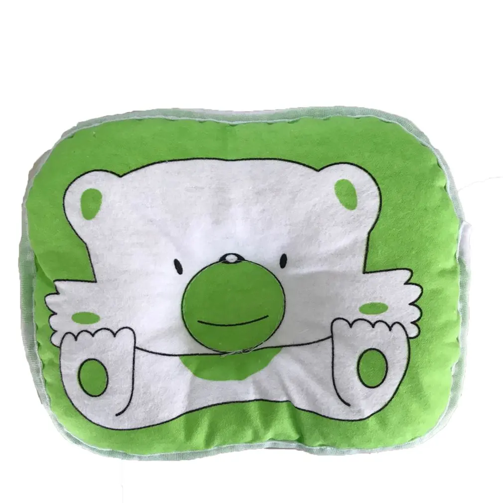 green Подушка для защиты головы, подушка для новорожденных, детские подушки с изображением медведя, хлопковая детская подушка с принтом животных, позиционер сна, Прямая поставка - Цвет: green