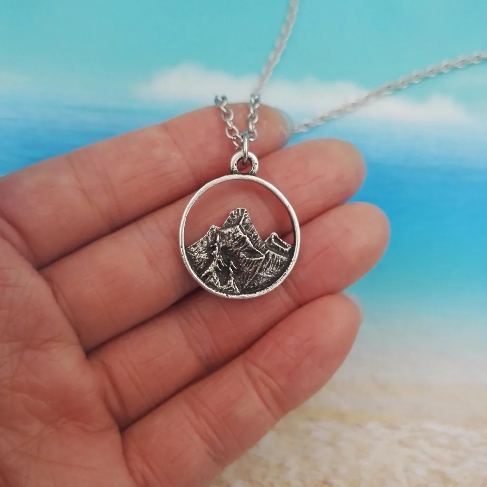 Ожерелье с подвеской в виде крошечной горы Простой натуральный кулон подарок для