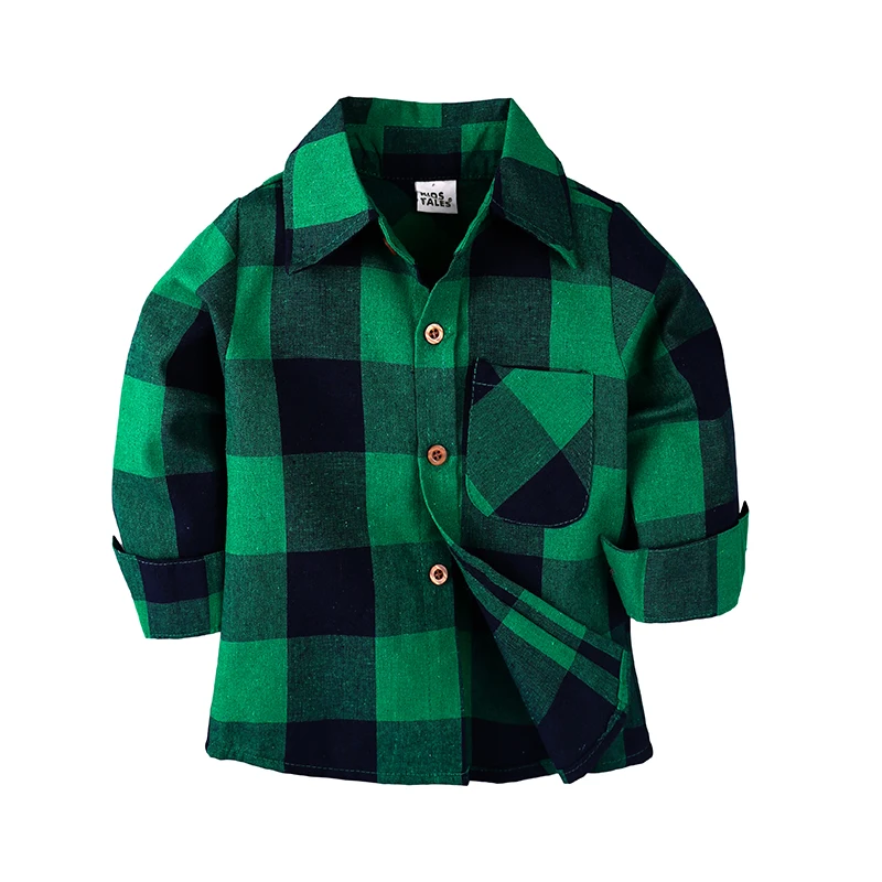 TZ603 New British style Baby Boys Spring Autumn set boy casual suit 2 pieces green grid shirt + Jeans children Clothing sets |