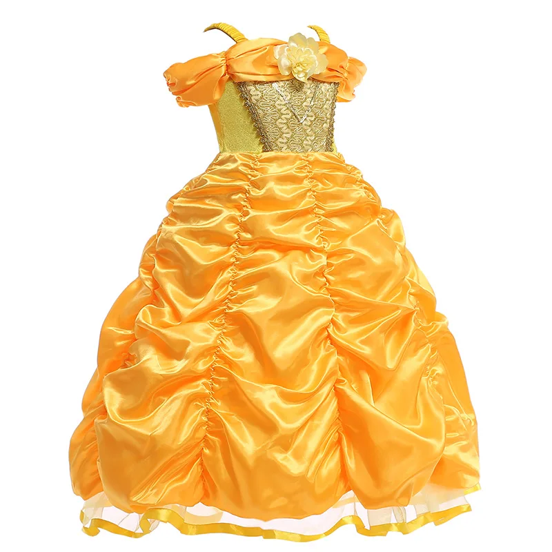 SMR023 Europe and America Cosplay costume beauty the beast collar dress Children's Day Halloween Costume Girl Dress | Детская одежда
