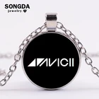 Ожерелье с подвеской SONGDA A God, ожерелье Avicii, бижутерия с логотипом Avicii, ожерелье из стекла Тима берлинга, цепь из кабошона, подарок фанатам Avicii