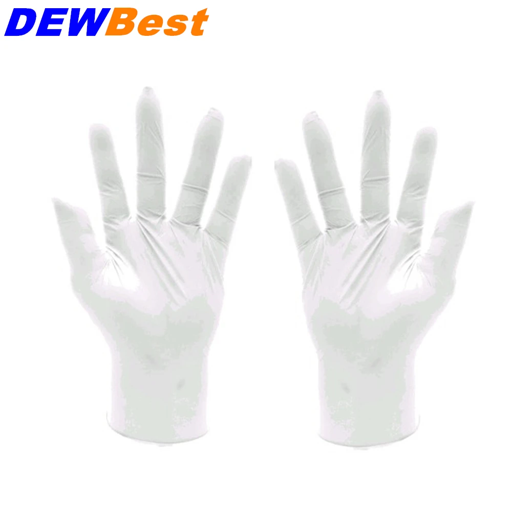 DEWBest белый нитрил перчатки для осмотра латексные перчатки/Нитриловые Перчатки