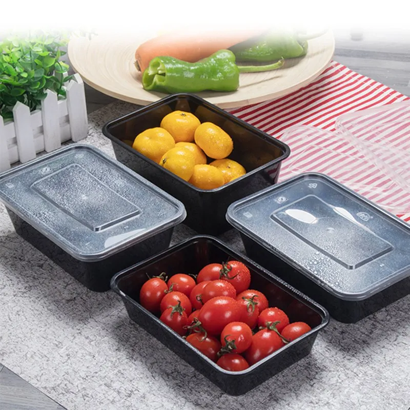 Новинка! 10 шт. 450 мл Черный Одноразовый контейнер для пищевых продуктов
