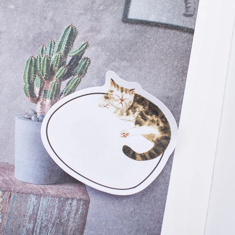 Kawaii Cat sleeps animal наклейки memo pad фотоальбом декоративная бумага Стикеры pet DIY Липкие