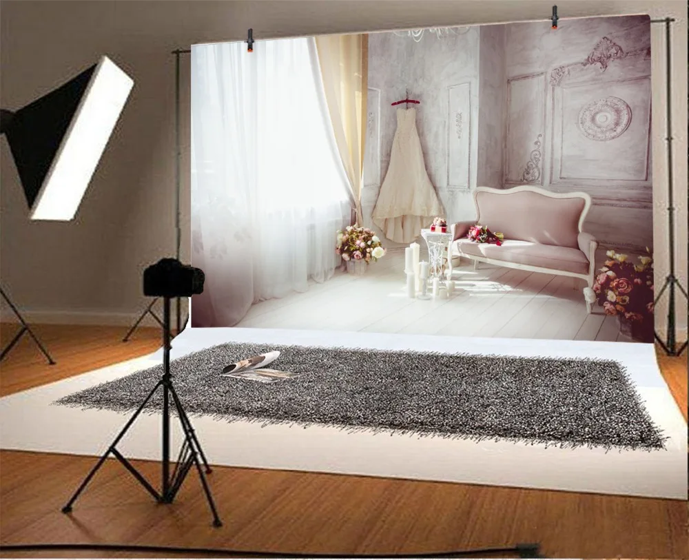 Laeacco Boudoir Curtain Dress Sofa Flowers Candle Photography Background Customized Photographic Backdrops For Photo Studio | Электроника