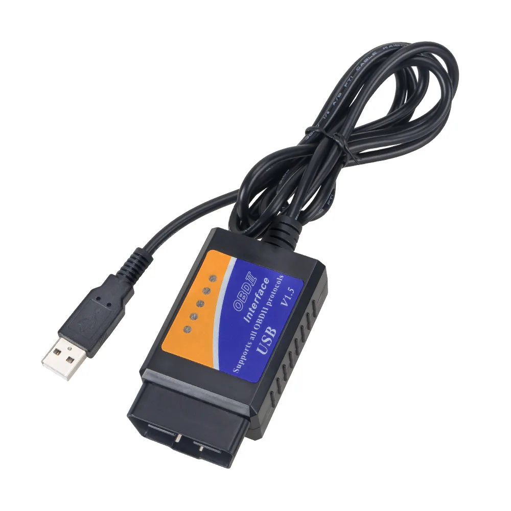 10 шт./лот ELM327 OBD2 USB V1.5 автоматический диагностический инструмент сканер кода
