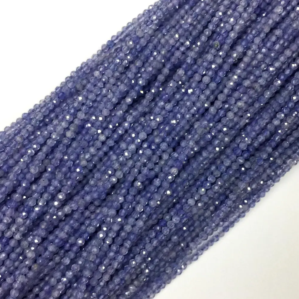 Высокое качество натуральный прозрачный синий Танзанит граненые круглые