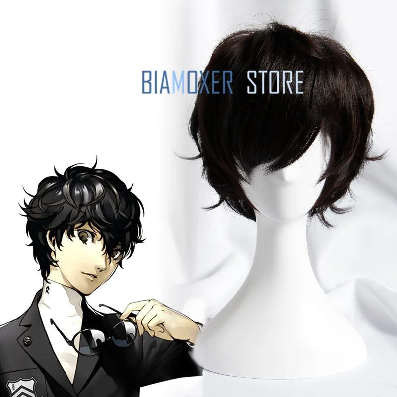 Черный короткий кудрявый парик Persona 5 Hero Kyoya Hibari Rin Okumura Houtarou для косплея|persona 5|rin