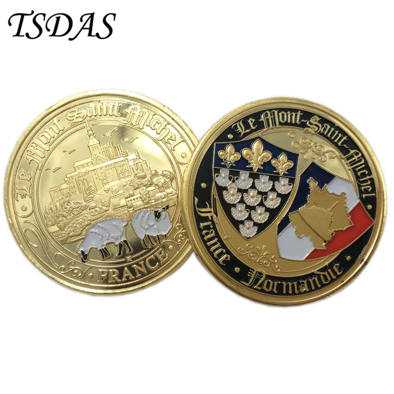 Позолоченная монета в виде вторжения Нормандии на 70 летие с круглой коробкой