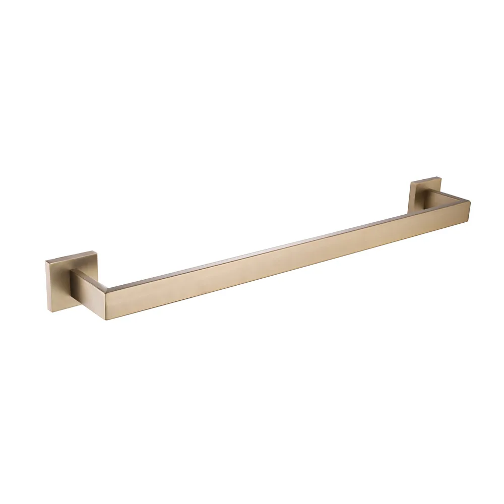 Single Towel Bar Держатель для полотенец для ванной комнаты, аксессуары для ванной комнаты из матового золота, 304 нержавеющая сталь, набор для ванной комнаты, полотенце с кольцом, стержень для полотенец, крючок для халата - Color: Single Towel Bar
