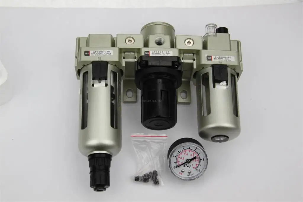 

AC3000-02D 1/4"BSPT SMC type Air Filter F.R.L unit AC series (AF3000-02D +AR3000+AL3000) Modual SNS water separator