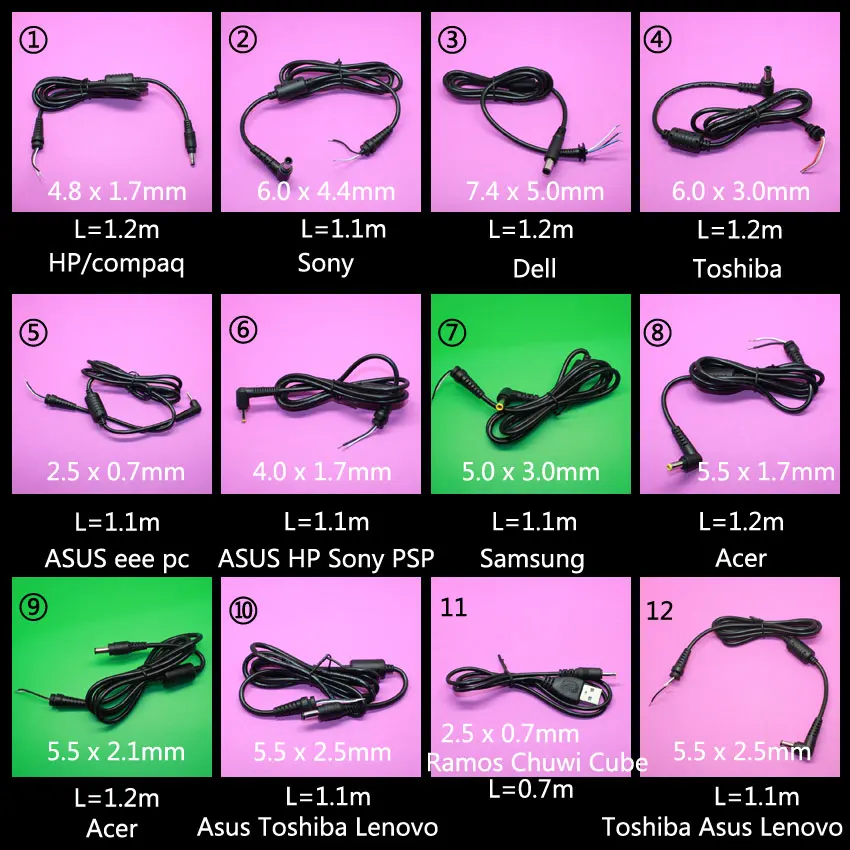 Адаптер питания постоянного тока YuXi для ноутбука кабель зарядного устройства