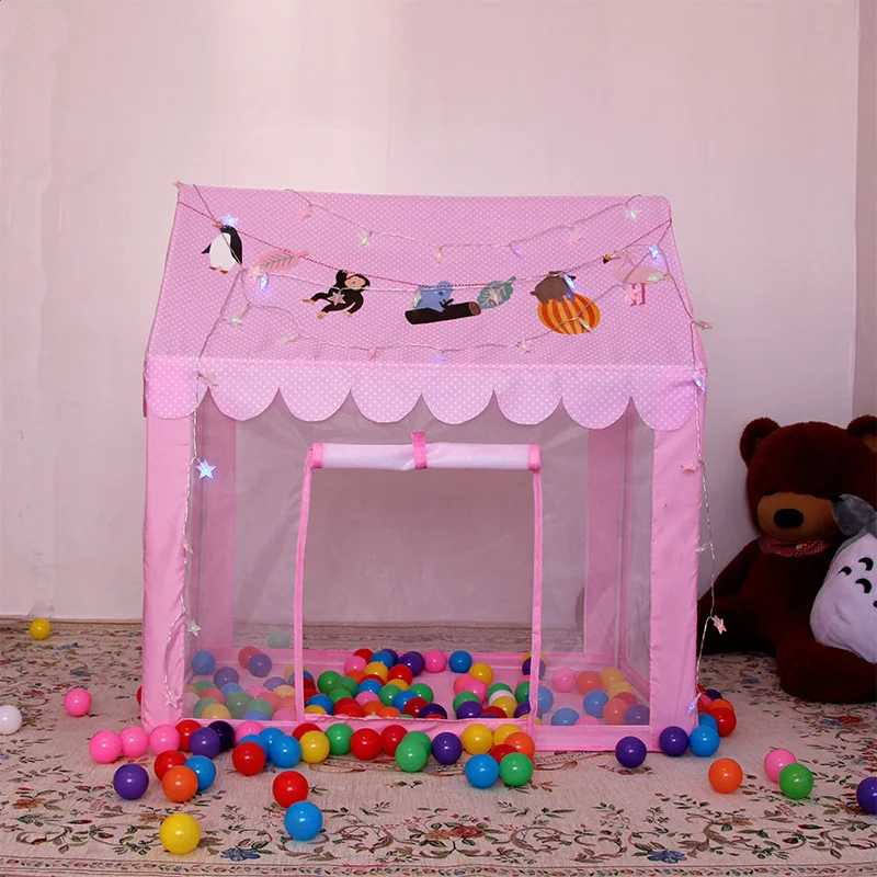 

Lovely Kids Tents Play for Kids Pink/Blue House Indoor Folding transparent Playhouse Children Toy Tent Princess Cubby Playhut