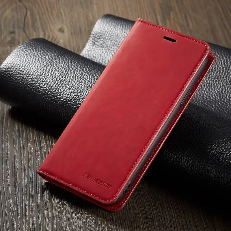 Роскошный кожаный чехол-бумажник для iphone 6 S 7 8 Plus iphone XS Max XR с отделением для карт, откидной Чехол для iphone X, чехол для iphone 6 S 7plus 8plus - Цвет: Red
