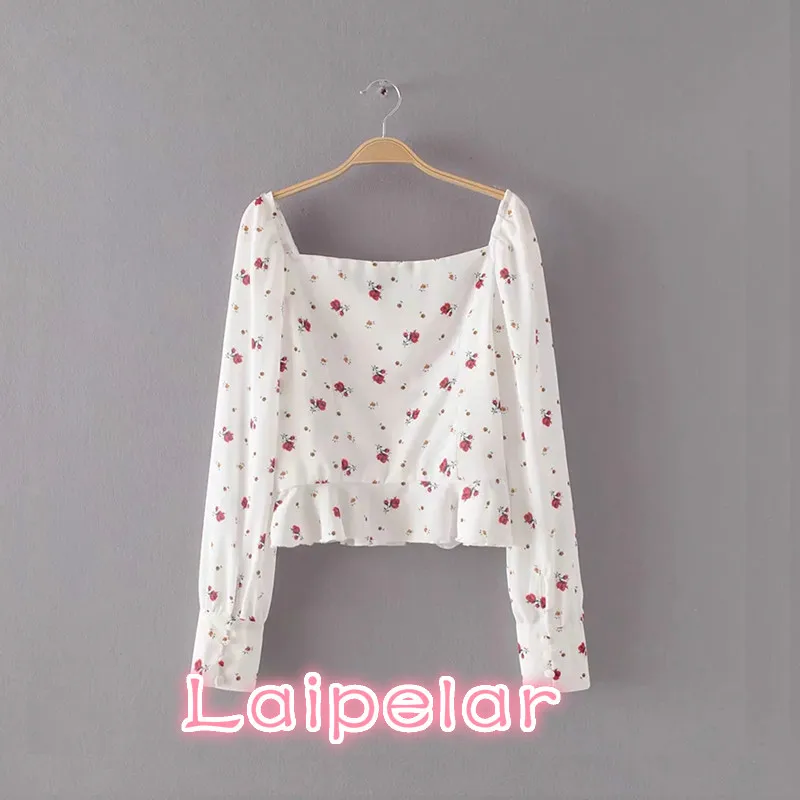 Блузка женская с цветочным принтом пикантный укороченный топ в стиле бохо