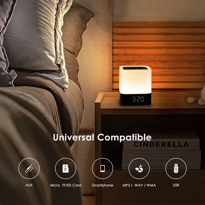 Светодиодный ночник с Bluetooth-динамиками Ночной светильник сенсорный датчик