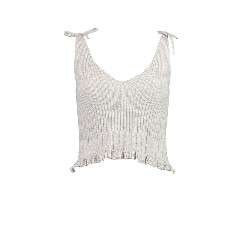 HDY Haoduoyi 2017 Fashion Vest Women Casual V neck Sleeveless Straps Crop Tops Brief Thick Solid 2 Colors Pleated Autumn T shirt|fashion