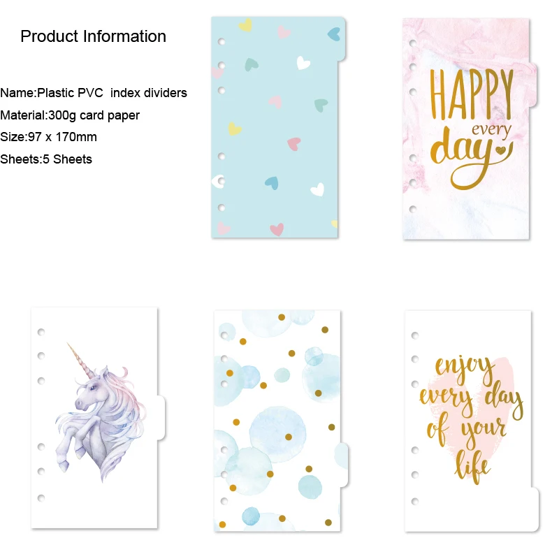 Lovedoki милый пластиковый блокнот с печатью индекс разделители для Filofax Dokibook на
