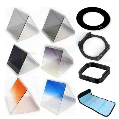 

10 in1 49 52 55 58 62 67 72 77 82mm adapter ring +gradient Filter +filter holder bag case +Lens Hood & Holder for Cokin P