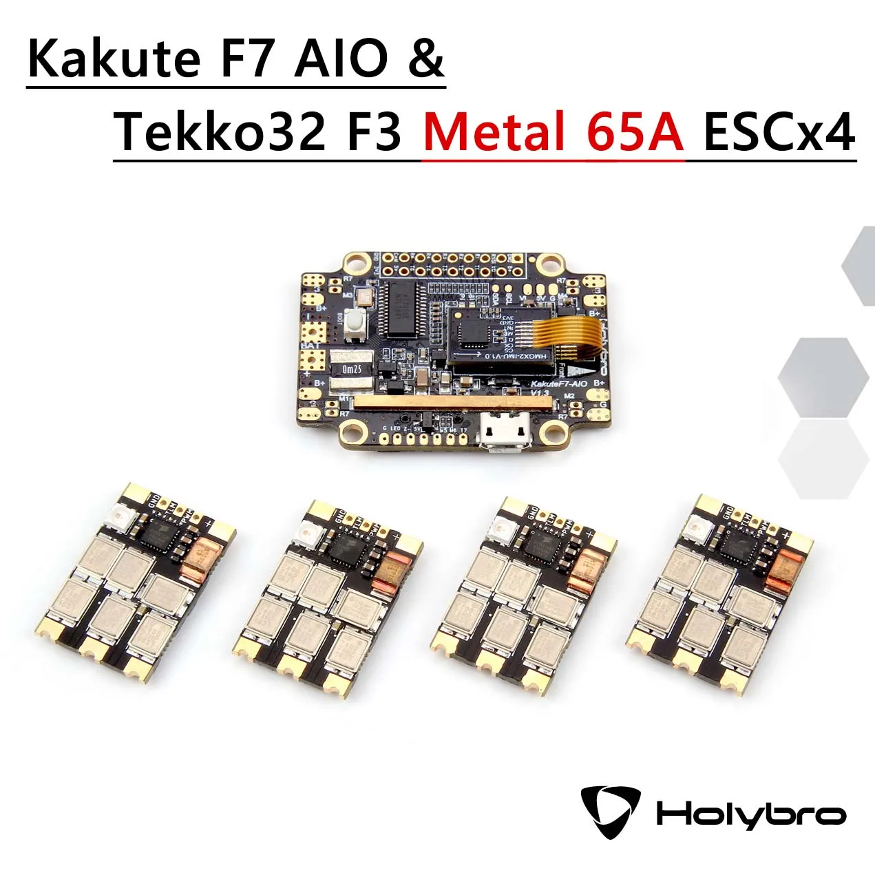 F7 AIO and Metal 65A Holybro Kakute F7 Контроллер полета& Holybro Atlatl HV V2 5,8G Видео передатчик& Tekko32 F3 Металл 65A ESC комбо для FPV - Цвет: F7 AIO and Metal 65A