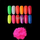 10 г порошок неонового пигмента Ombre для самостоятельного декора ногтей, неоновый флуоресцентный эффект, Блестящий под ультрафиолетом, порошок с люминофором
