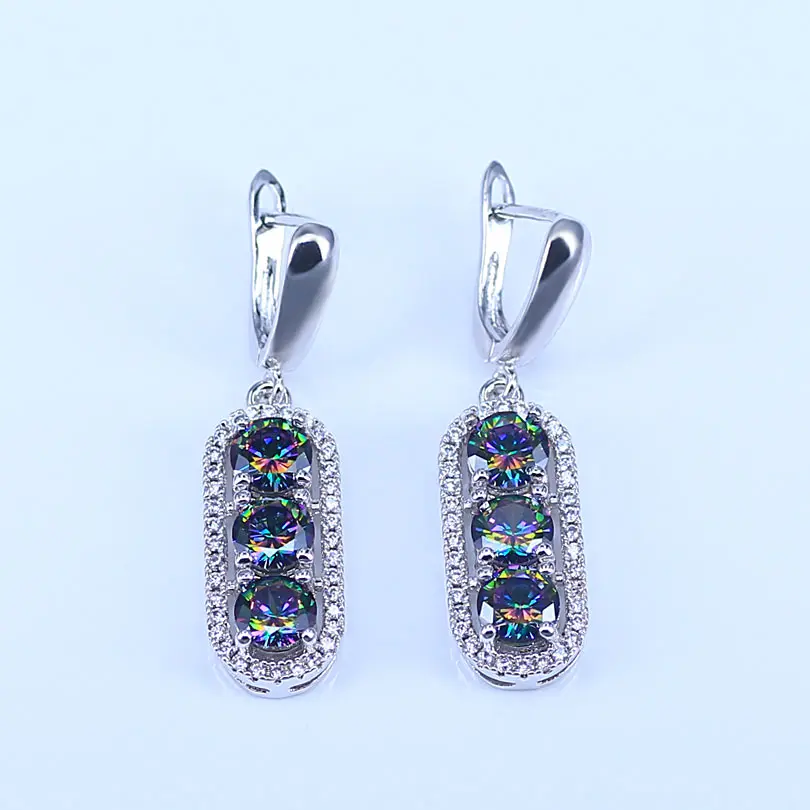 Мистическое Радужное кольцо из кубического циркония белое CZ 925 пробы ювелирные