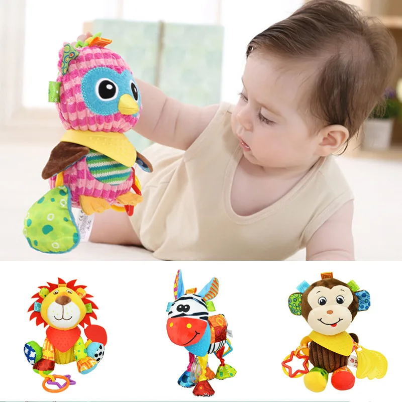 

Baby Toys Rattles Mobiles Soft Cotton Infant Pram Stroller Bed Rattles Hanging Animal Plush Toys For 0-12 Months Newborns Babies