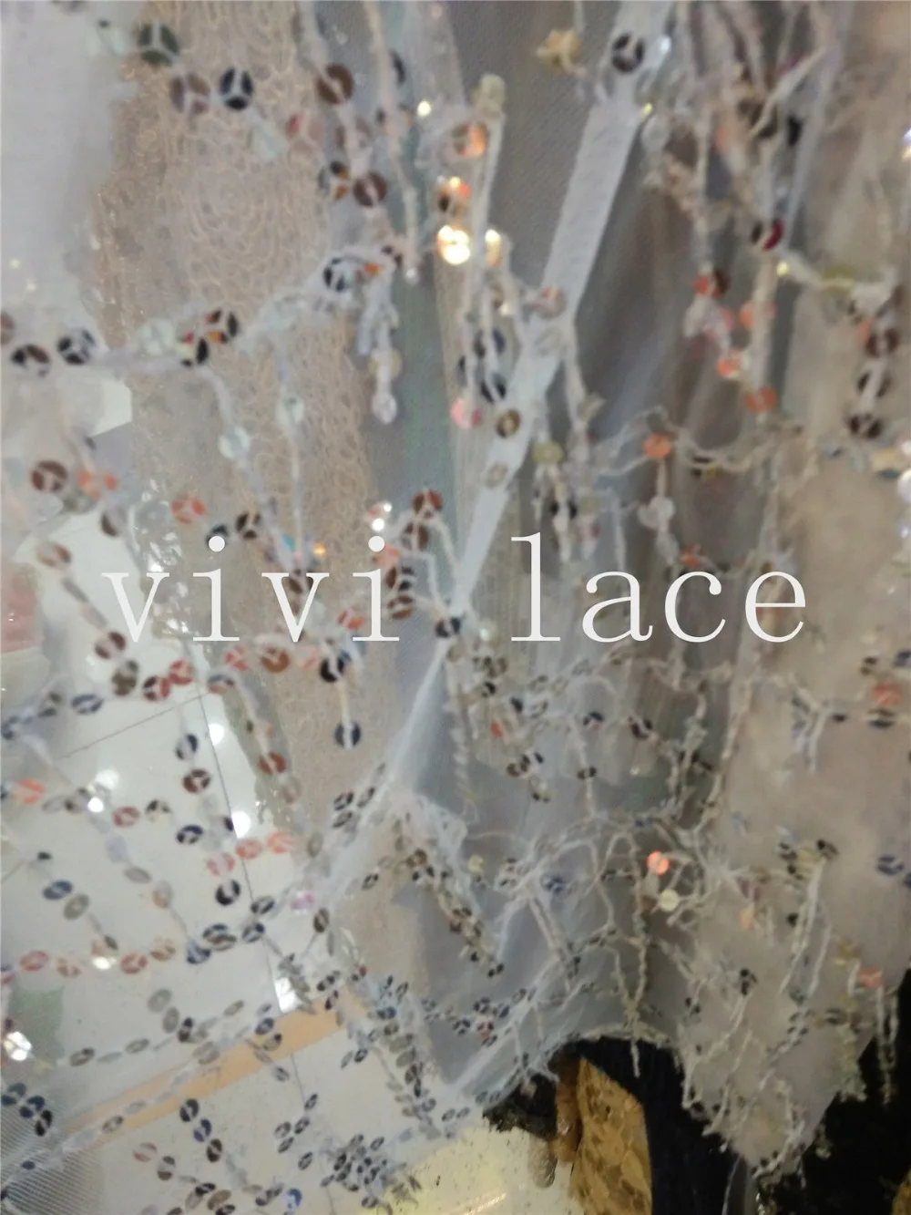 Акция на акции! XH816 Серебряная кисточка с вышитыми блестками Кружевная Сетка