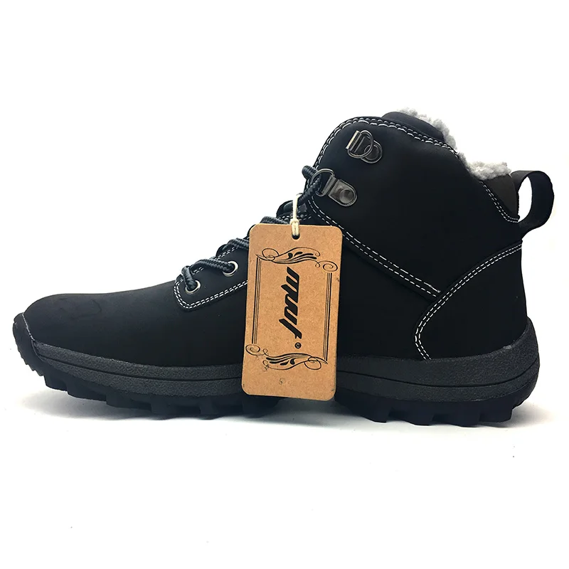 Брендовые супер теплые мужские ботинки зимние кожаные водонепроницаемые
