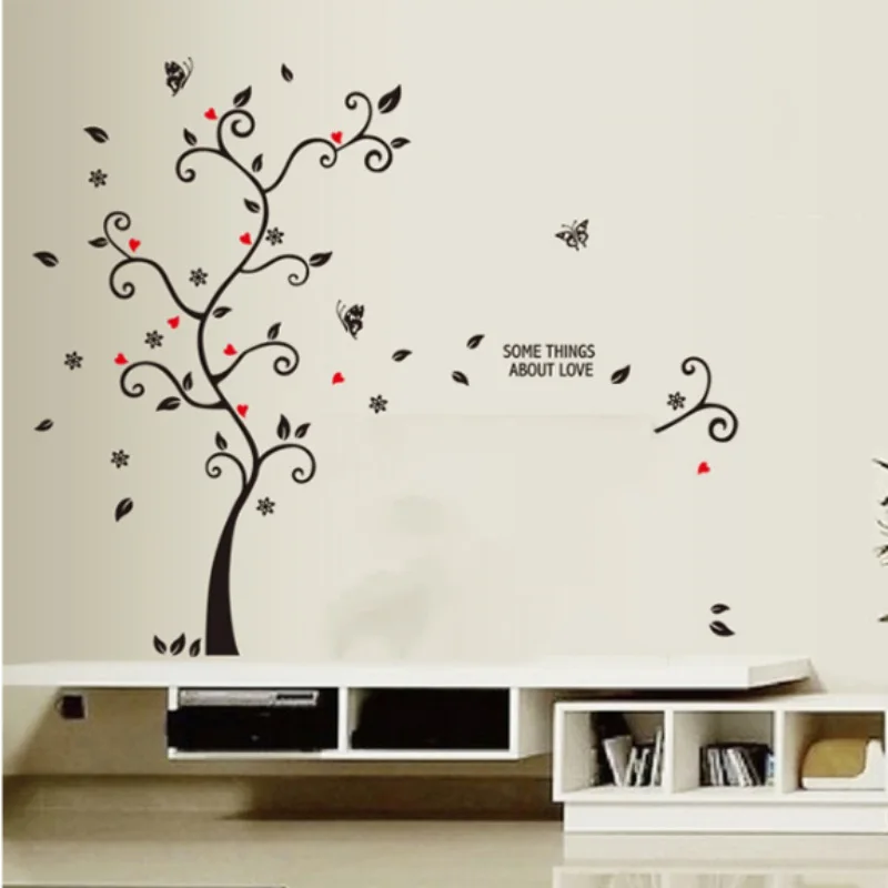 Newest Large Tree and Butterfly DIY Wall Stickers Art Decal Murals Removable Wallpapers For Home Decoration | Дом и сад