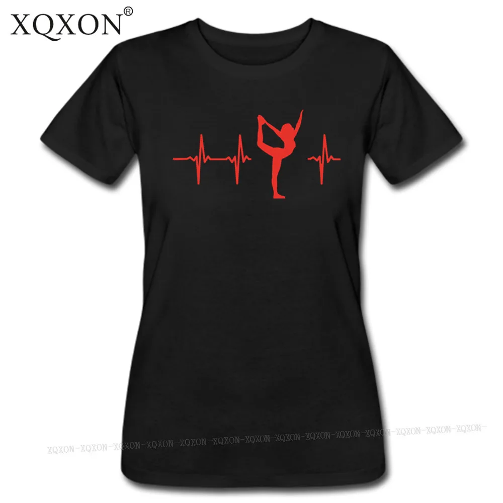 XQXON Повседневная летняя футболка с принтом My heart beats для балета коротким рукавом