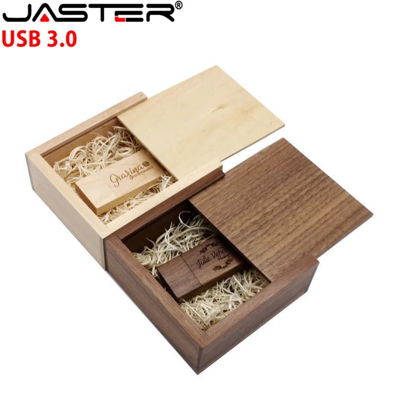 JASTER грецкий орех деревянный фотоальбом USB 3 0 + коробка usb флэш накопитель Флешка