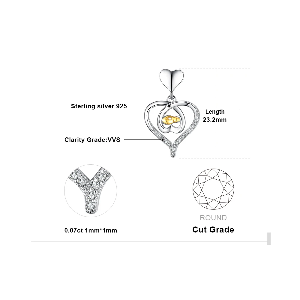 JewelryPalace блокировки сердце рук в руки кубического циркония 925 пробы серебро