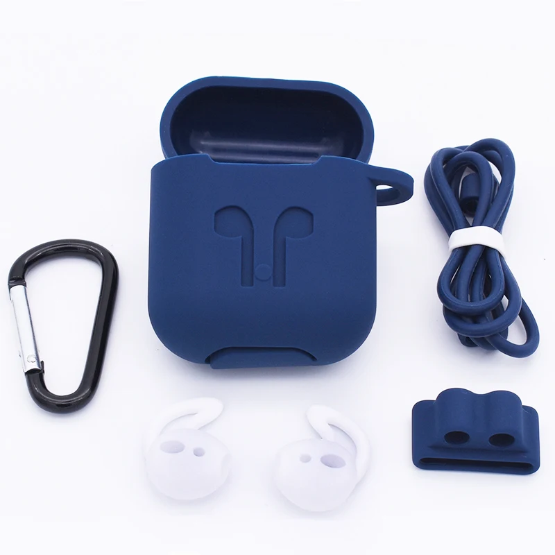 5 в 1 силиконовый чехол для Airpods наушники беспроводные Bluetooth Рукав Протектор Чехол