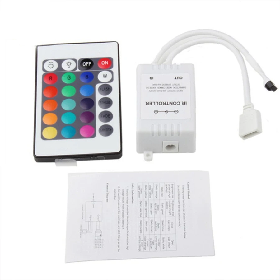 1 шт. Светодиодные ленты контроллер rgb мини 24key RGB ИК пульт дистанционного