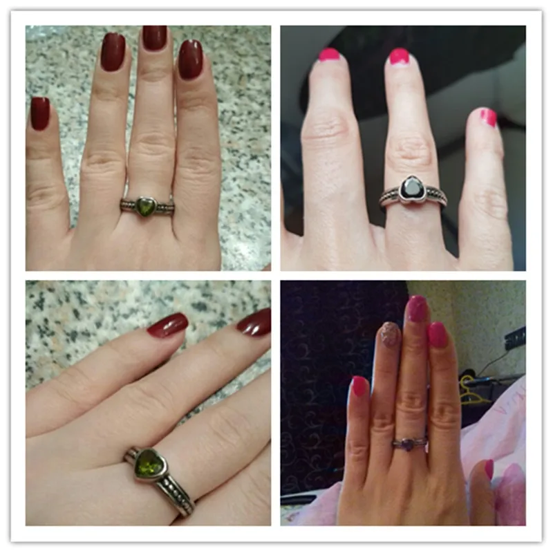 Кольцо женское из нержавеющей стали с фианитом 6 цветов|ring heart|cubic zirconstainless steel ring |