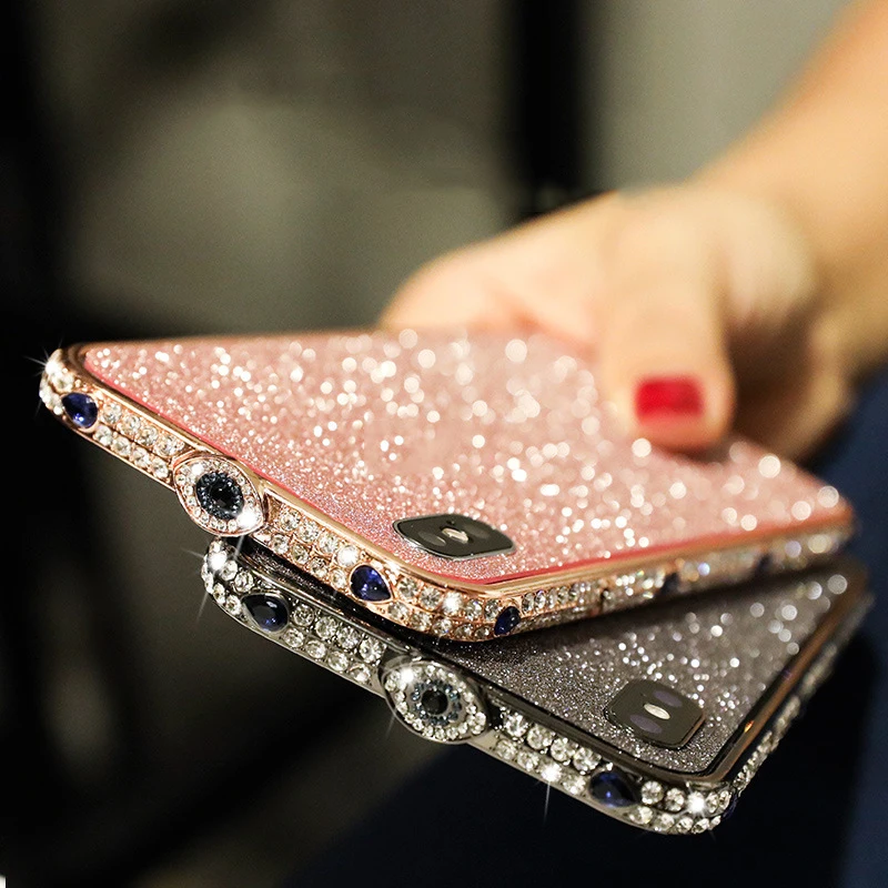 Роскошный металлический бампер с блестящими глазами для iPhone 11 Xs Max Xr X 8 7 6 6s Plus