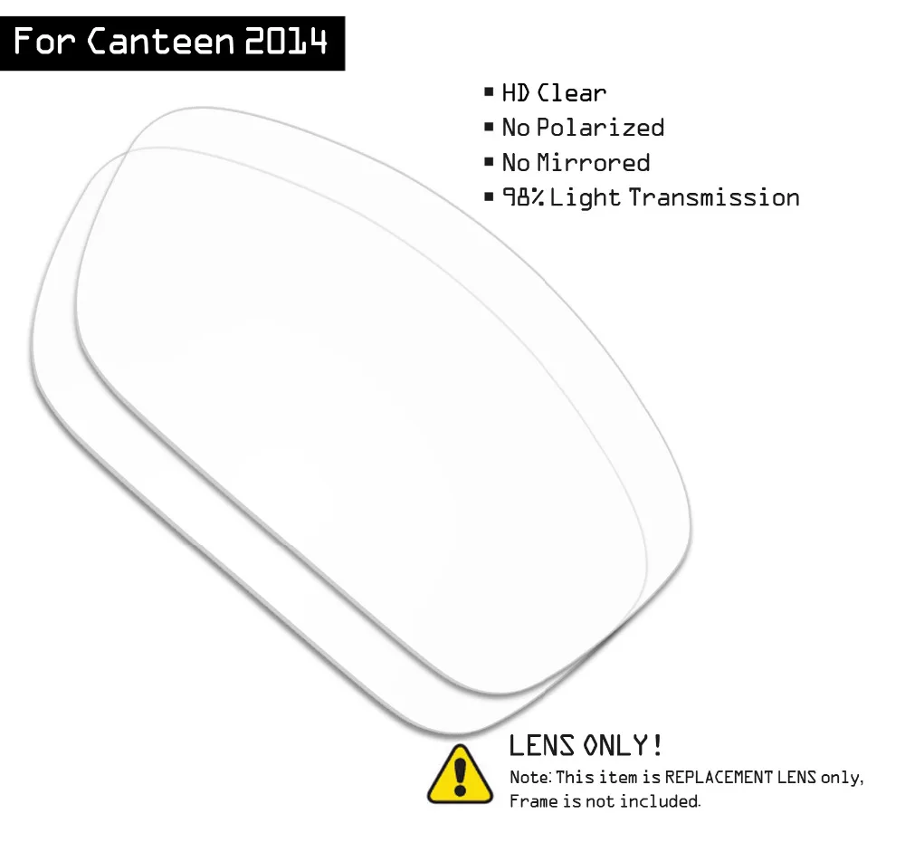 

SmartVLT Sunglasses Replacement Lenses for Oakley Canteen 2014 - HD Clear