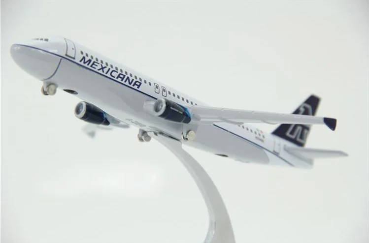 Модель самолета A320 авиакомпании Мексики модель металлическая для детей игрушки