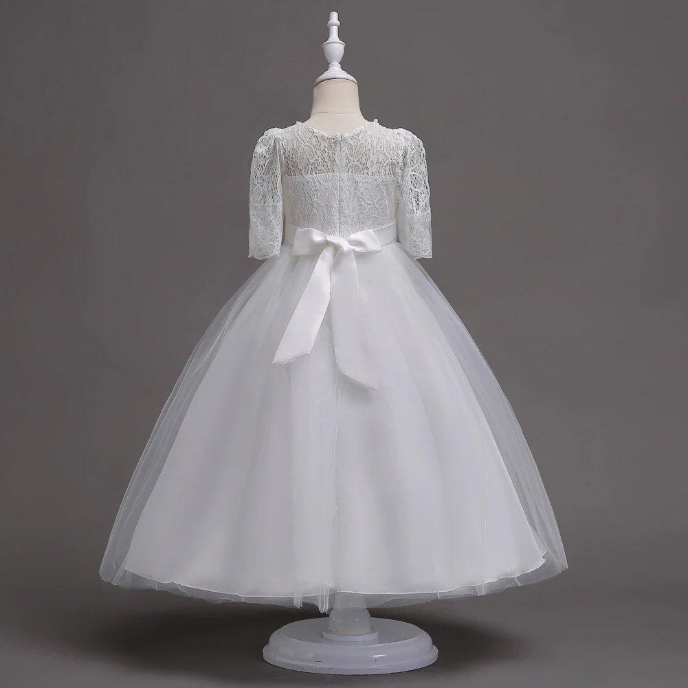 

Bolsa Infantil Menina Kids Evening-gown-for-little-girls Pearl Children Wedding White Navy Purple Dress for Girls for Party