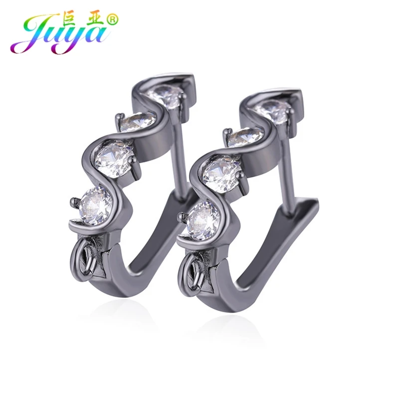 Metal Black Juya серьги женские ювелирные изделия фурнитура золото/серебро рычаг назад серьги крюк застежка аксессуары для креативных ювелирных изделий серьги - Цвет: Metal Black