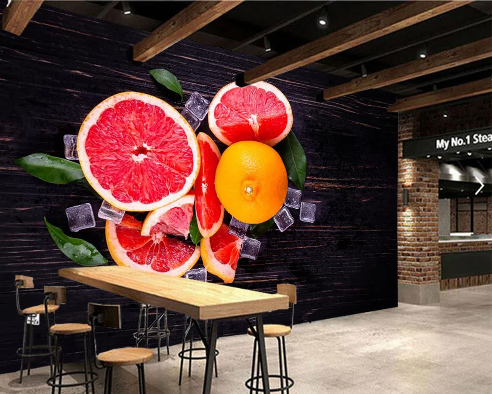 Papel де parede грейпфрут льда Еда фото 3d обои фрески для гостиная кухня ресторан бар