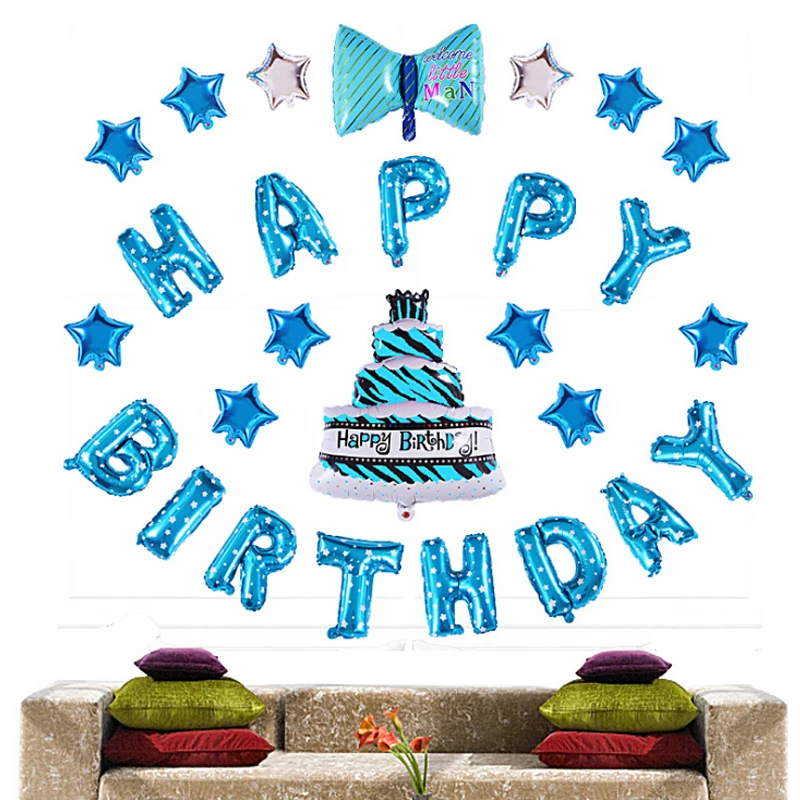 Toy Children's Inflatable Aluminum Foil Balloon Baby Happy Birthday Letter Balloons Party Decorations for Kids Pa | Дом и сад