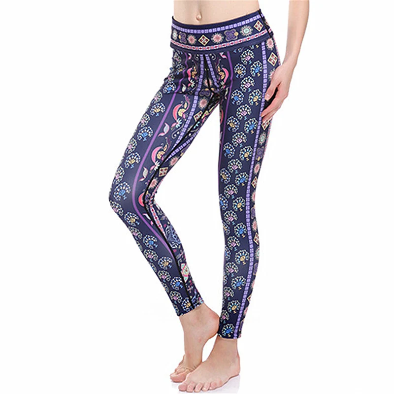 

Women Friendship Florals Print Fitness Quick Dry Exercise Leggings High Waist Full Length Energy Pants Trousers Ropa Mujer