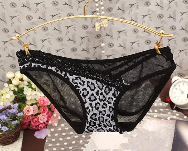 2018 Chic Для женщин Leopard Кружево T Back Low Rise Трусики для белье Нижнее Бельё девочек