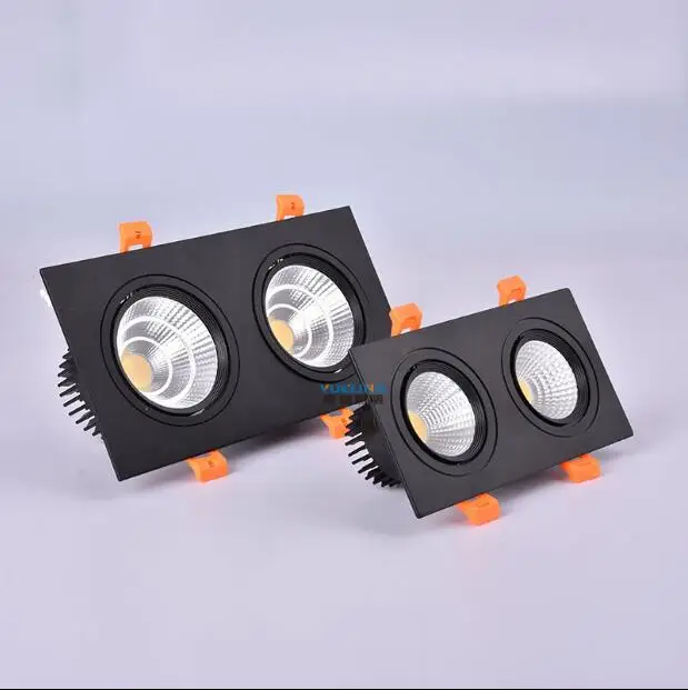 Черный двойной 1 шт. 2x5 Вт 2x7 2x9 2x12 AC85V 265V светодиодный потолочный светильник cob