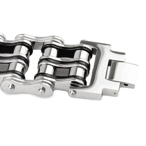 24 мм тяжелый черный мотоциклетный Байкерский браслет ювелирное изделие Золотая