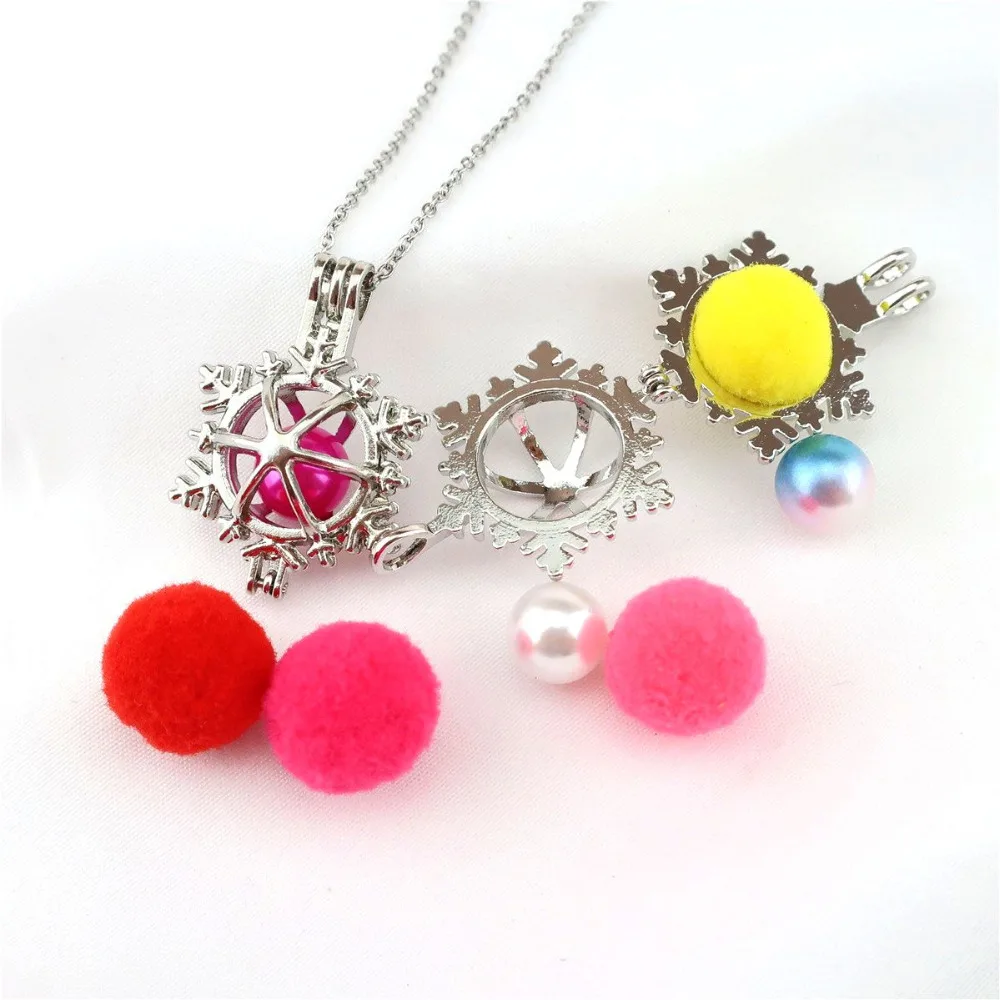 Insect Sun Infinity Snowflake Flower Beads Pearl Cage Necklace Aroma Locket Pendant 50cm Steel Chain Women Gift | Украшения и