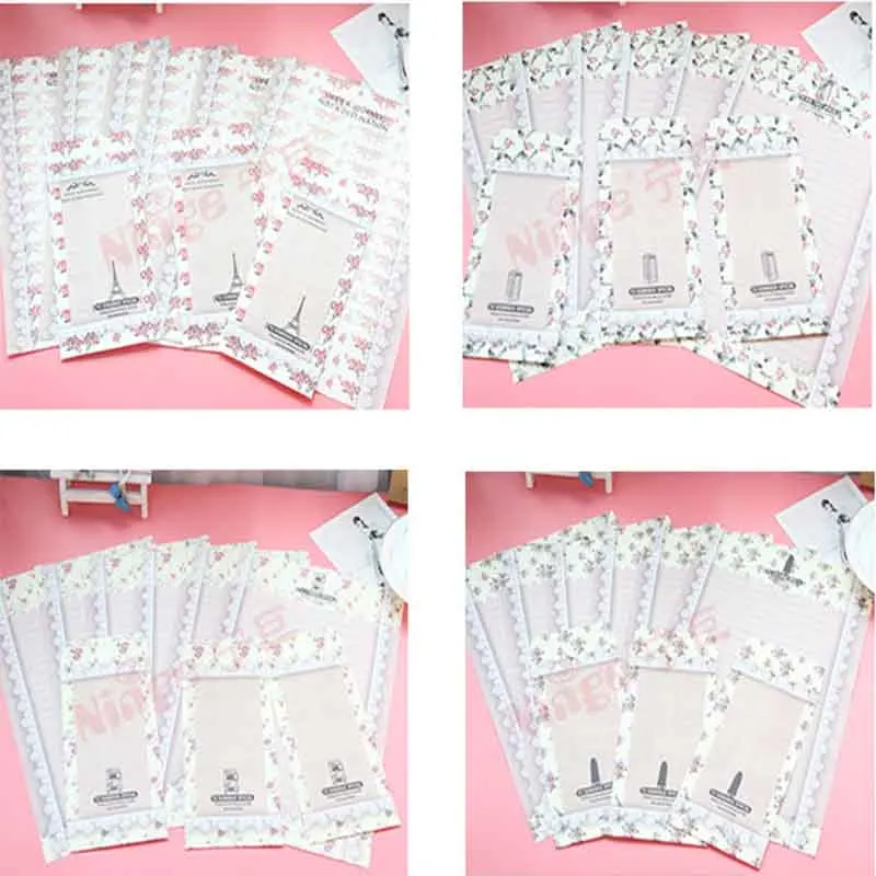 Комплект из 3 конвертов с красивыми кружевными цветами и надписями 6 шт. |